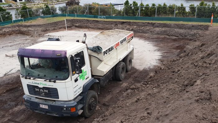 Preparing soil with lime