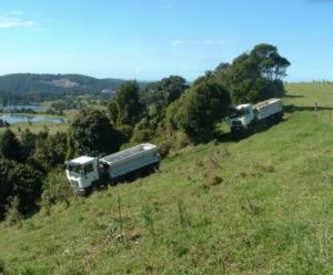 Self-Unloading Trailer In Action