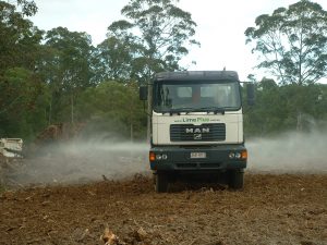 Spreading Lime on New Pasture