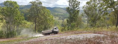 Lime spreading a paddock
